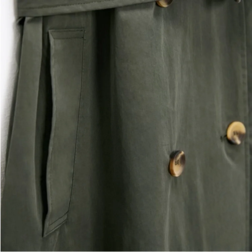 S. LONG BELTED VEST TRENCH COAT - Picture 8 of 8